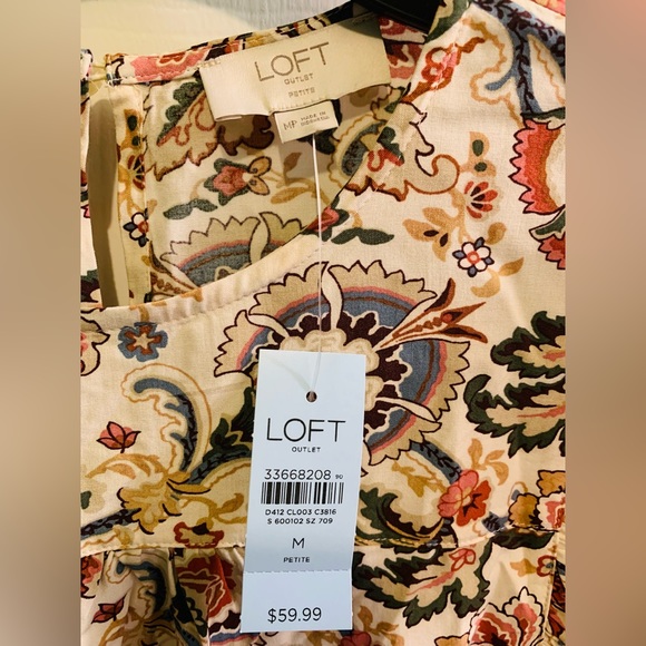 Loft Ruffle Blouse Petite Medium - Picture 4 of 8